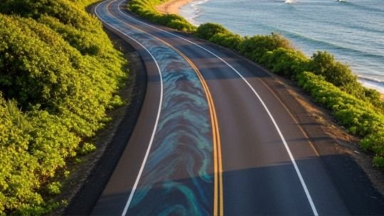 Ruta pavimentada con plástico reciclado en Hawái