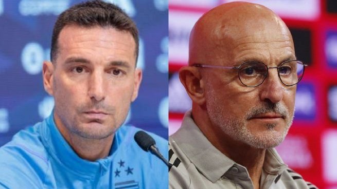Lionel Scaloni y Luis De La Fuente en la final del Mundial 2026
