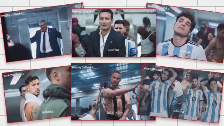 Captura del video de inteligencia artificial con la Selección argentina bailando al ritmo de Madonna