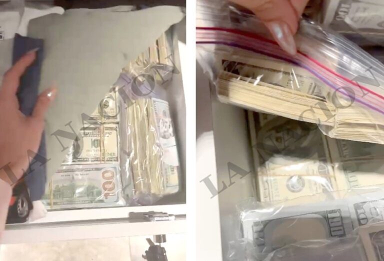 Vestidor con dólares en propiedad de Insaurralde o Cirio