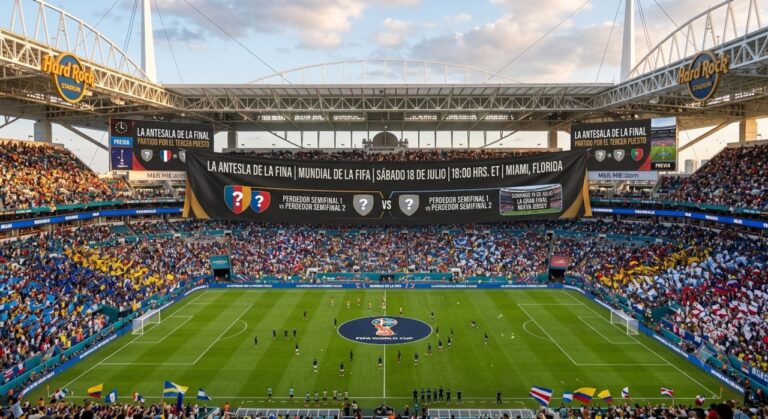 Estadio Hard Rock Stadium en Miami Gardens, sede del partido por el tercer puesto del Mundial 2026