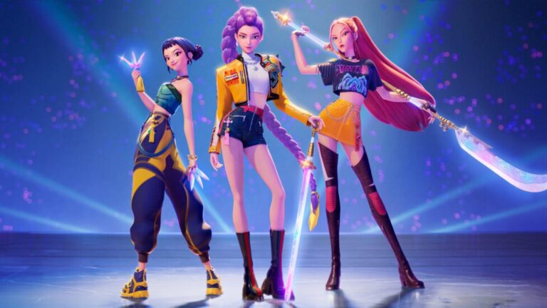 Póster de la película Las guerreras K-Pop con Rumi, Mira y Zoey