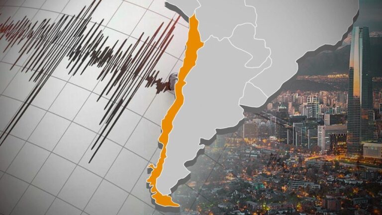 Mapa de Chile con ubicación del epicentro del sismo en Quintero