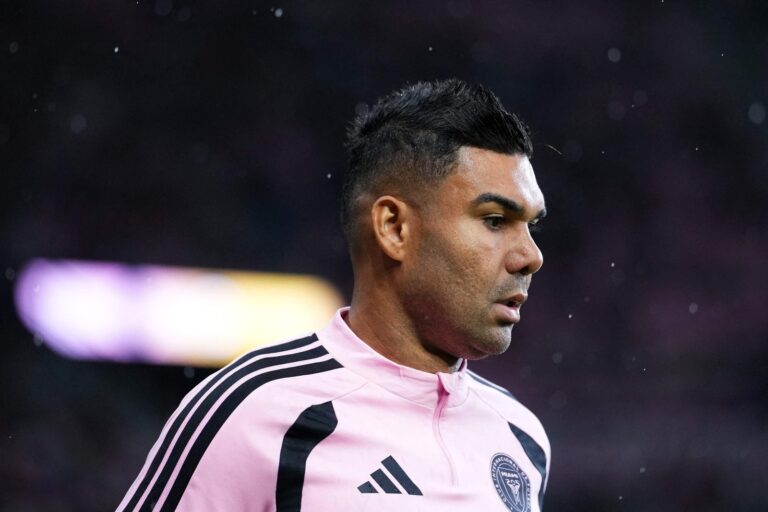 Casemiro durante el partido entre Inter Miami y Columbus Crew