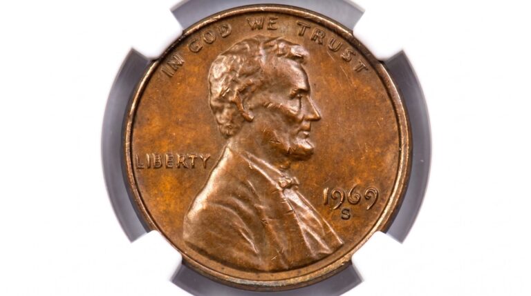 Centavo de 1969-S con error de doble troquel