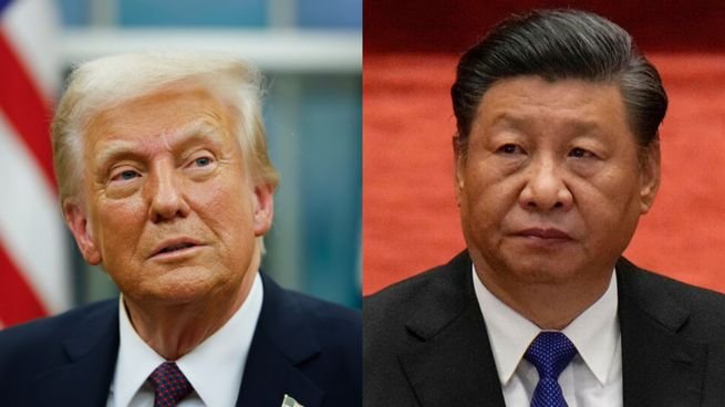 Bandera de China y bandera de Estados Unidos