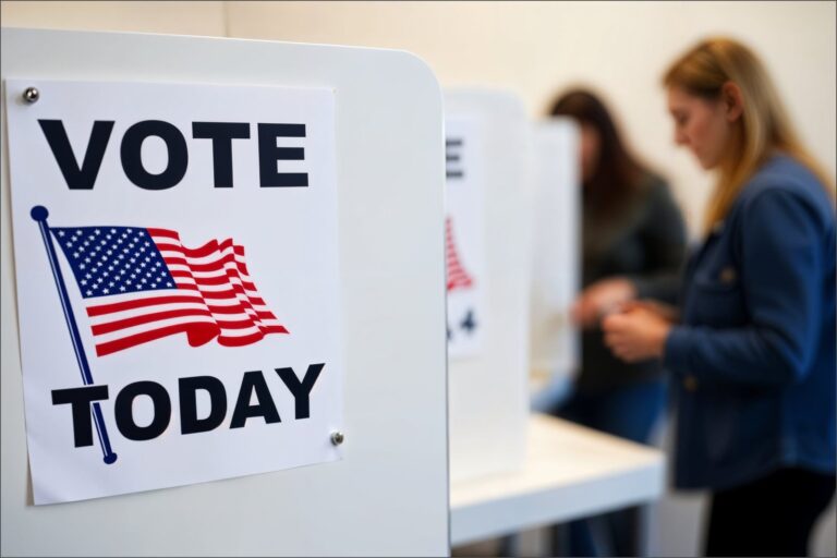 Votantes en un centro de votación en Virginia durante las elecciones primarias