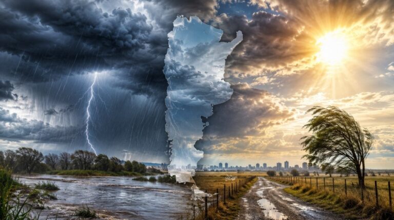 Mapa de monitoreo de lluvias en Argentina