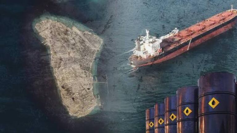 Imagen de la isla de Larak, según fotografía de la Agencia Noticias Argentinas.
