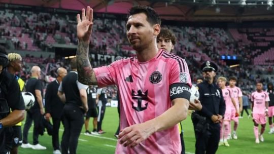 Lionel Messi celebrando un gol con la camiseta de Inter Miami
