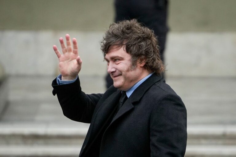 El presidente Javier Milei durante un acto oficial