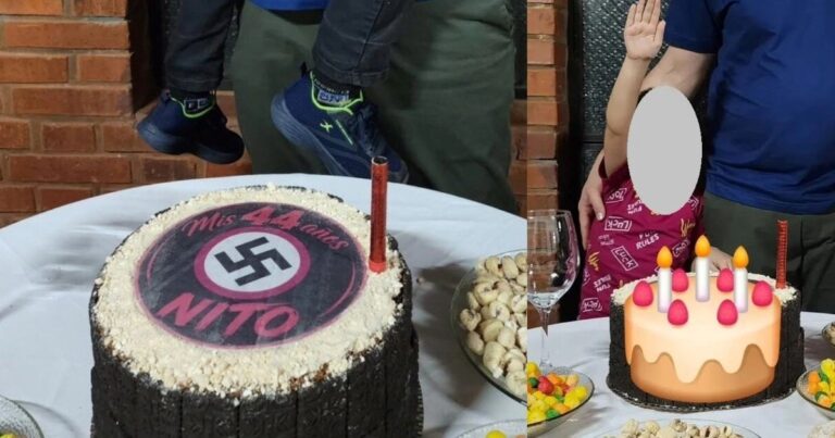 Torta de cumpleaños con esvástica en Oberá, Misiones