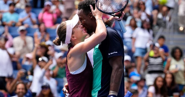 Gael Monfils y Elina Svitolina en el dobles mixto del US Open 2026