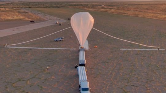 Globos científicos de la NASA en preparación en Fort Sumner, Nuevo México