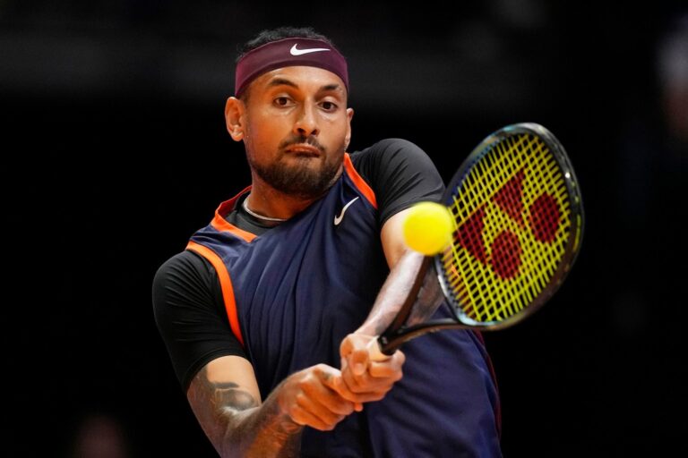 Nick Kyrgios durante un partido de tenis