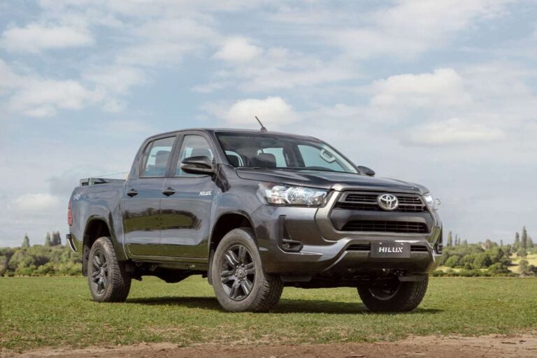 Pickups estacionadas en concesionaria argentina