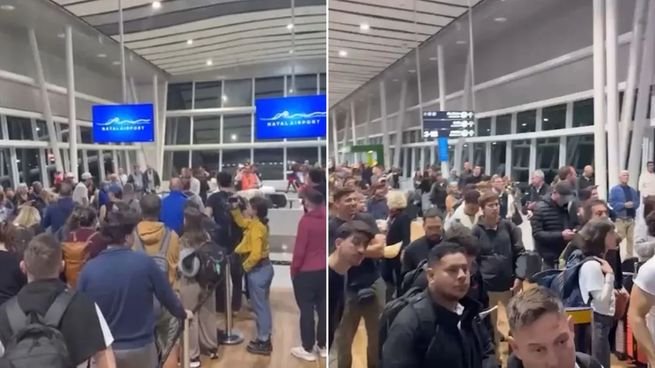 Avión de Plus Ultra en pista de aterrizaje