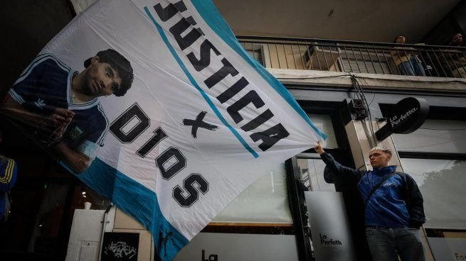 Imagen del juicio por la muerte de Diego Maradona